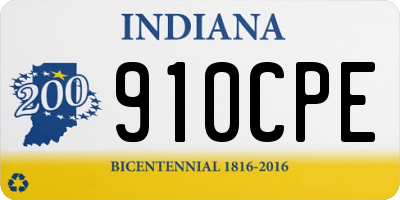 IN license plate 910CPE