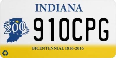 IN license plate 910CPG