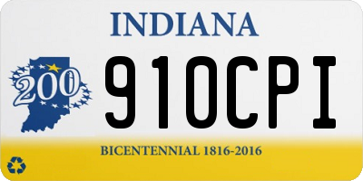 IN license plate 910CPI