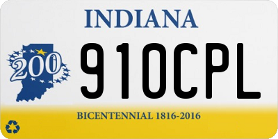 IN license plate 910CPL