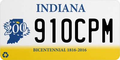 IN license plate 910CPM