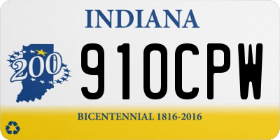 IN license plate 910CPW