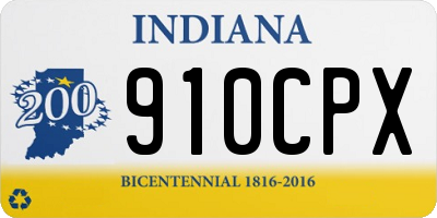 IN license plate 910CPX