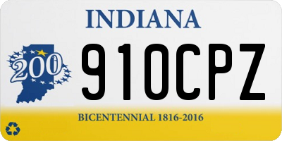 IN license plate 910CPZ