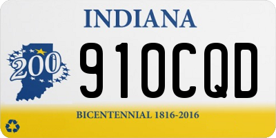 IN license plate 910CQD