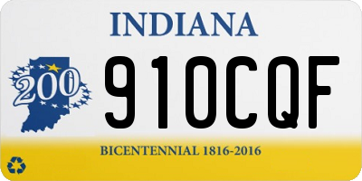 IN license plate 910CQF