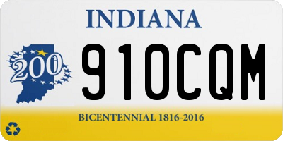 IN license plate 910CQM