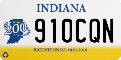 IN license plate 910CQN