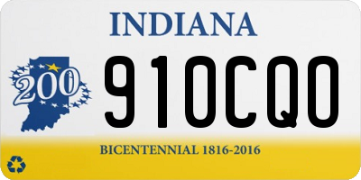 IN license plate 910CQO