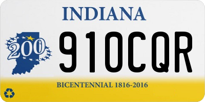 IN license plate 910CQR