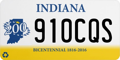 IN license plate 910CQS