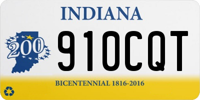 IN license plate 910CQT