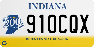 IN license plate 910CQX