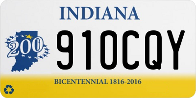 IN license plate 910CQY