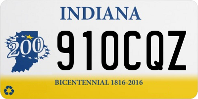 IN license plate 910CQZ