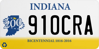 IN license plate 910CRA