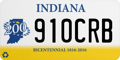 IN license plate 910CRB