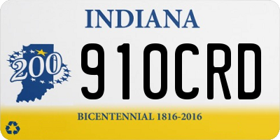IN license plate 910CRD