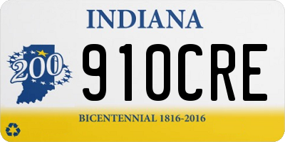 IN license plate 910CRE