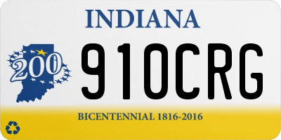 IN license plate 910CRG