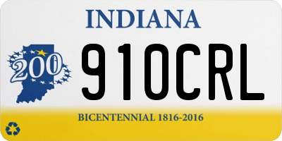 IN license plate 910CRL