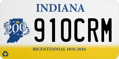 IN license plate 910CRM