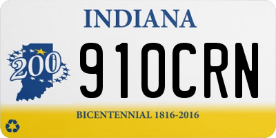 IN license plate 910CRN