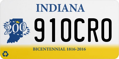 IN license plate 910CRO