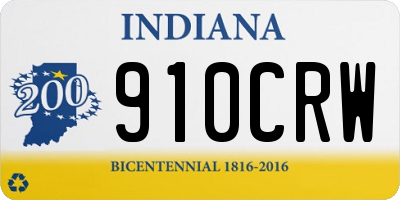 IN license plate 910CRW