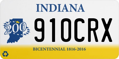 IN license plate 910CRX