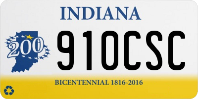 IN license plate 910CSC