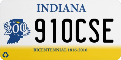 IN license plate 910CSE