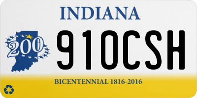 IN license plate 910CSH
