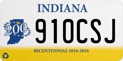 IN license plate 910CSJ