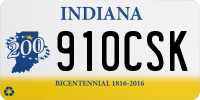 IN license plate 910CSK
