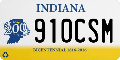 IN license plate 910CSM