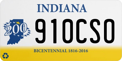 IN license plate 910CSO