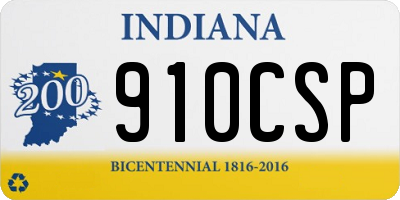 IN license plate 910CSP