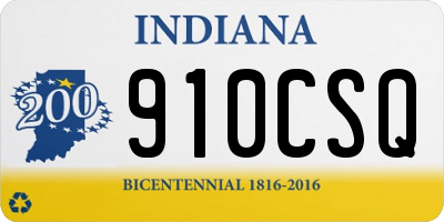 IN license plate 910CSQ