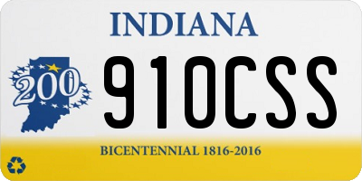 IN license plate 910CSS