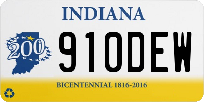 IN license plate 910DEW