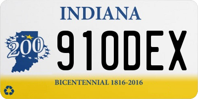 IN license plate 910DEX