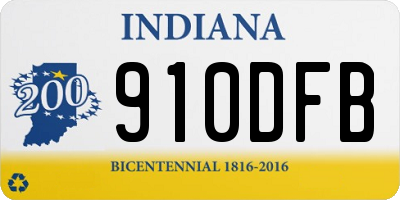 IN license plate 910DFB