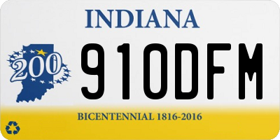 IN license plate 910DFM