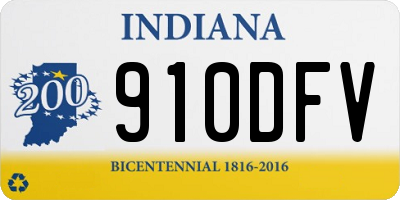 IN license plate 910DFV