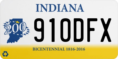 IN license plate 910DFX