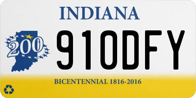 IN license plate 910DFY