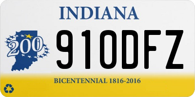 IN license plate 910DFZ