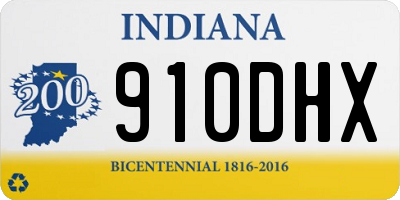 IN license plate 910DHX