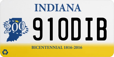 IN license plate 910DIB